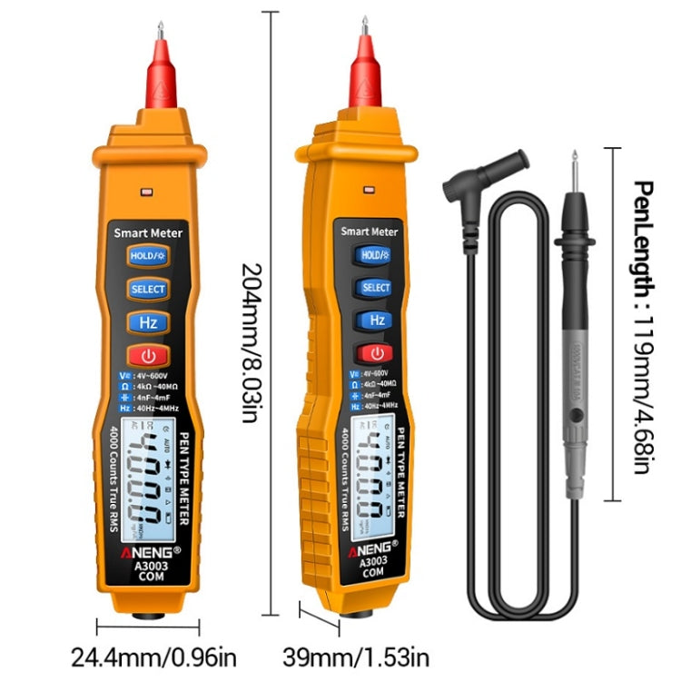 ANENG A3003 Multi-Function Pen-Type High-Precision Smart Multimeter(Orange) - Consumer Electronics by ANENG | Online Shopping UK | buy2fix