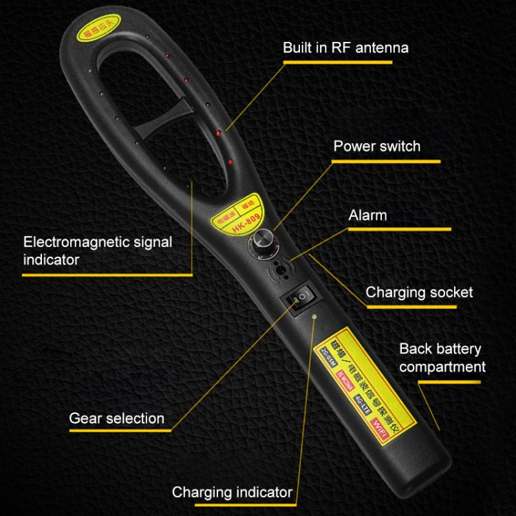 HK-809 High Sensitivity GPS Magnetic Field Electromagnetic Wave Wireless Signal Detector(Black) - RF Signal Detector by buy2fix | Online Shopping UK | buy2fix