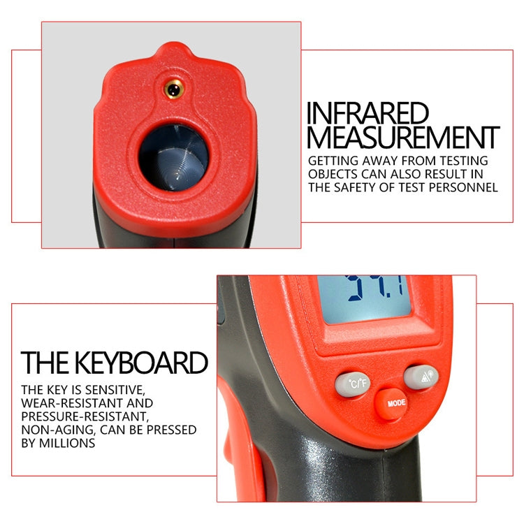 Wintact WT320 -50 Degree C~380 Degree C Handheld Portable Outdoor Non-contact Digital Infrared Thermometer - Thermostat & Thermometer by Wintact | Online Shopping UK | buy2fix