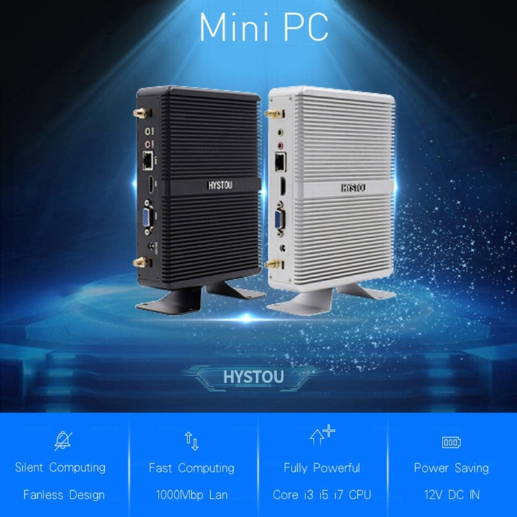 HYSTOU H2 Windows / Linux System Mini PC, Intel Core I3-7167U Dual Core Four Threads up to 2.80GHz, Support mSATA 3.0, 8GB RAM DDR4 + 256GB SSD (White) - Windows Mini PCs by HYSTOU | Online Shopping UK | buy2fix