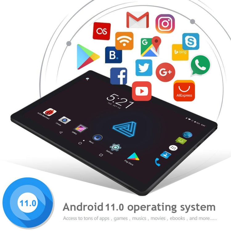 BDF M107 4G Phone Call Tablet PC, 10.1 inch, 4GB+64GB, Android 11, MTK6762 Octa Core, Support Dual SIM & Bluetooth & WiFi & GPS, EU Plug(Blue) - BDF by buy2fix | Online Shopping UK | buy2fix