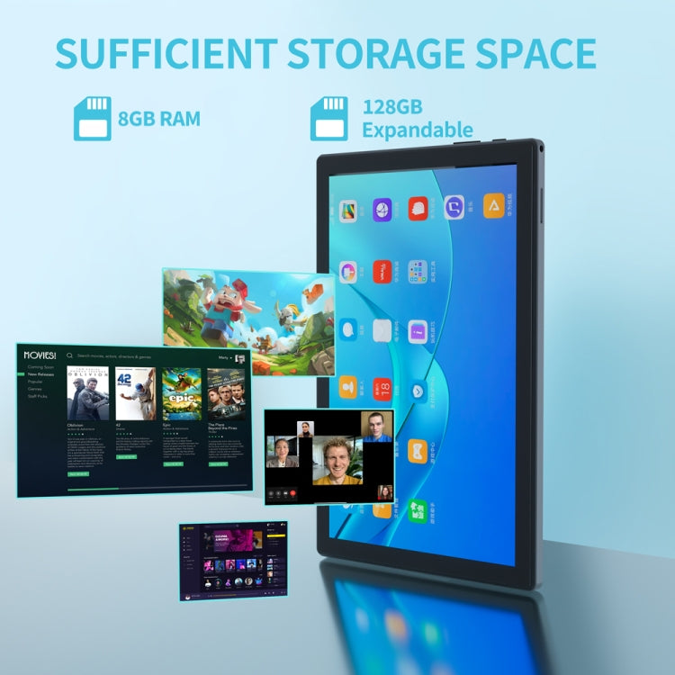 BDF P70 4G LTE Tablet PC, 10.1 inch, 8GB+128GB, Android 12.0 MTK6762 Octa Core, Support Dual SIM & Bluetooth & WiFi, EU Plug(Blue) - BDF by BDF | Online Shopping UK | buy2fix