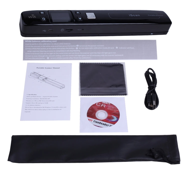 iScan02 WiFi Double Roller Mobile Document Portable Handheld Scanner with LED Display,  Support 1050DPI  / 600DPI  / 300DPI  / PDF / JPG / TF(Black) - Consumer Electronics by buy2fix | Online Shopping UK | buy2fix