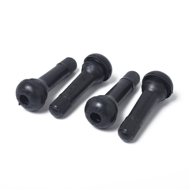 Snap-in Short Black Rubber Valve Stem (TR414) 4-Pack with Valve Core Wrench for Tubeless 0.453 Inch 11.5mm Rim Holes on Standard Vehicle Tires - In Car by buy2fix | Online Shopping UK | buy2fix