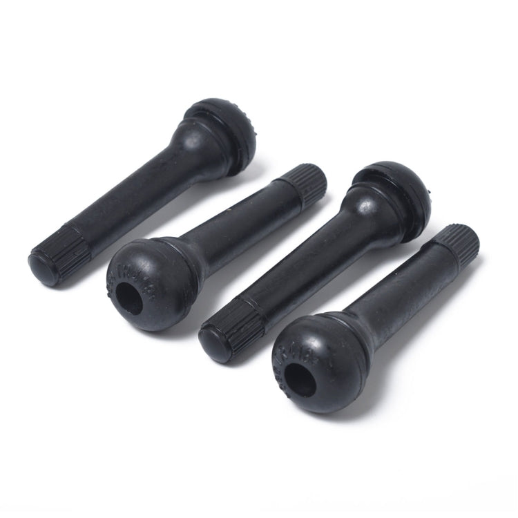 Snap-in Short Black Rubber Valve Stem (TR418) 4-Pack with Valve Core Wrench for Tubeless 0.453 Inch 11.5mm Rim Holes on Standard Vehicle Tires - In Car by buy2fix | Online Shopping UK | buy2fix